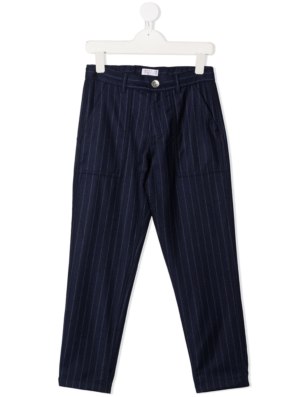 

Brunello Cucinelli Kids pantalones a rayas diplomáticas - Azul