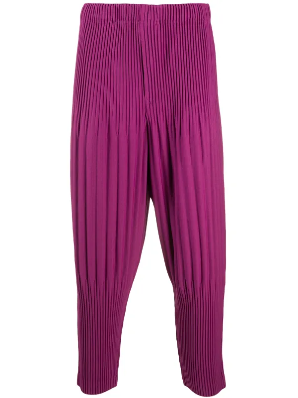 pleated tapered trousers