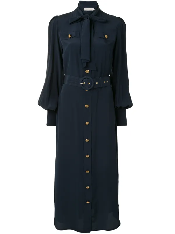 midi belted shirt dress