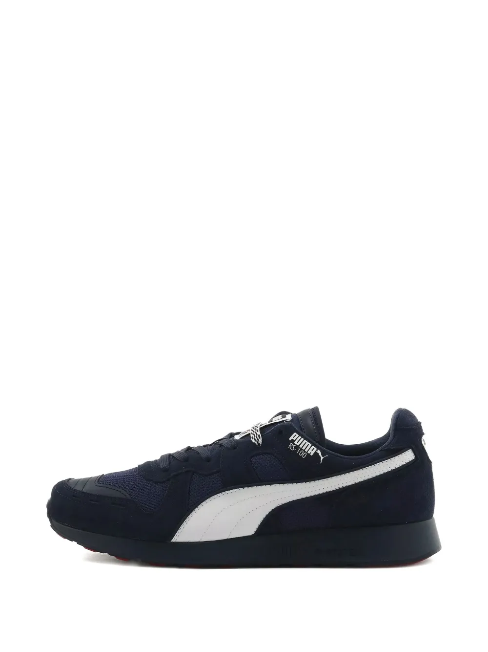 Puma Rs 100 Racing Flag Sneakers In Black