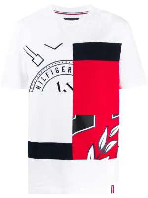 tommy hilfiger split neck t shirt