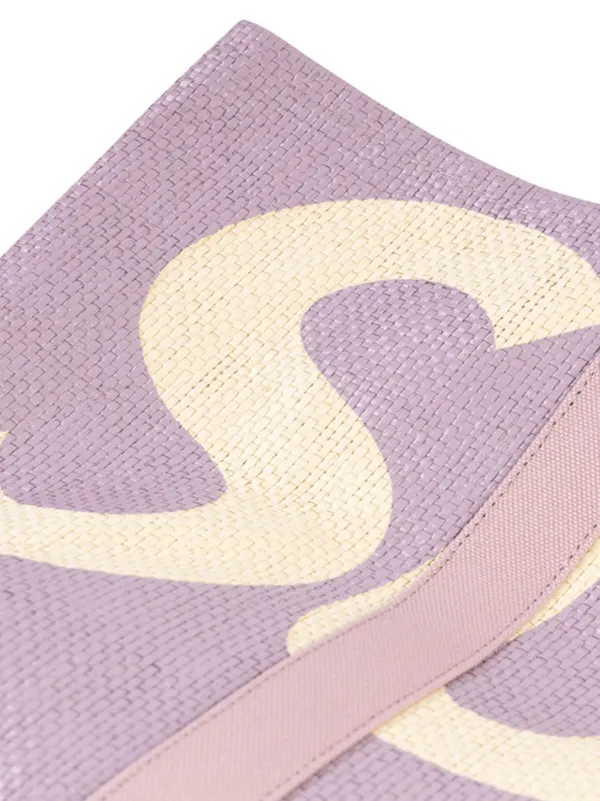 supreme raffia tote purple