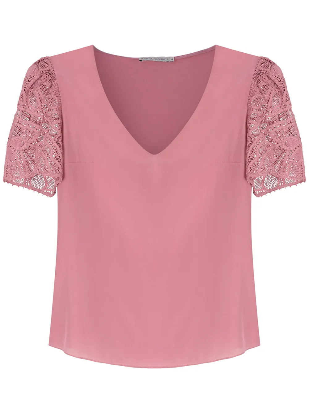 

Martha Medeiros Basic lace sleeves blouse - Pink