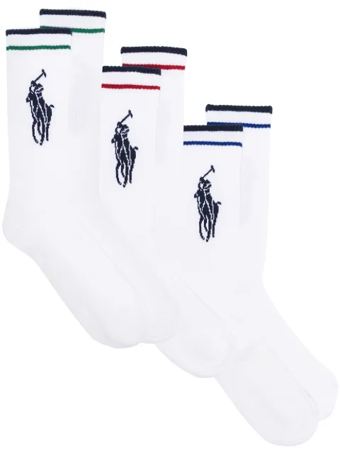 Polo Ralph Lauren logo-embroidered three-set socks