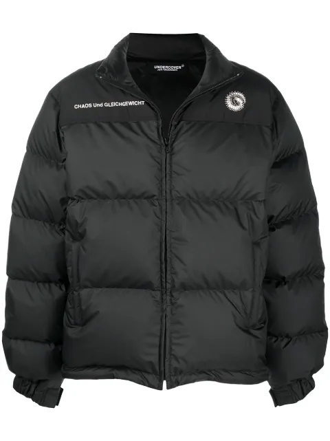 Undercover slogan-print down jacket