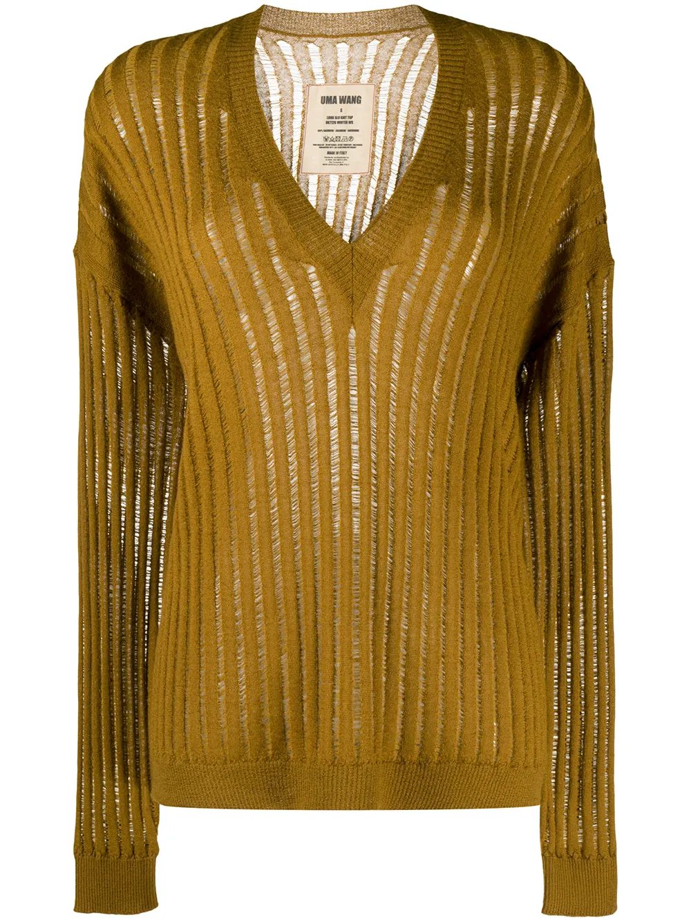 Uma Wang Semi-sheer Cashmere Jumper In Brown