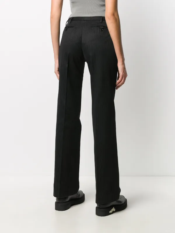 pinstripe bootcut trousers