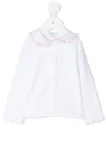 Siola ruffle collared top - White