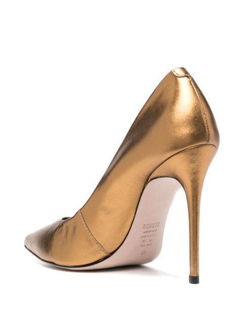 Shop gold Schutz Lou metallic pumps with Express Delivery - Farfetch