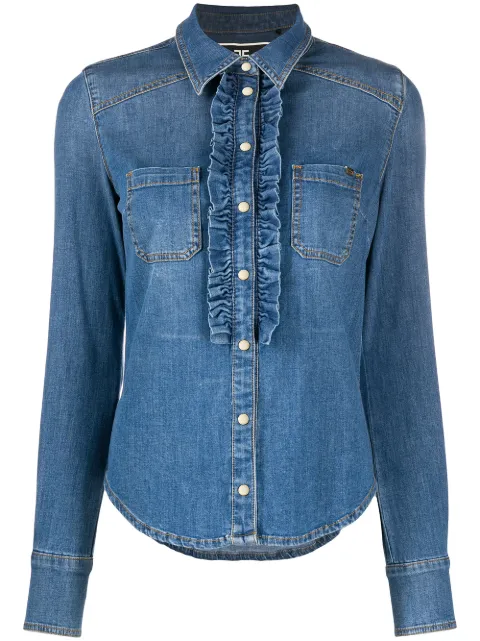 Elisabetta Franchi Camicia Denim Con Ruches - Farfetch