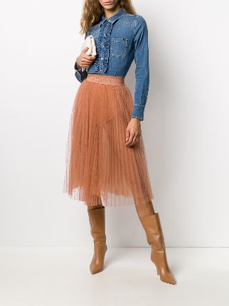 ruffled denim buttoned shirt展示图