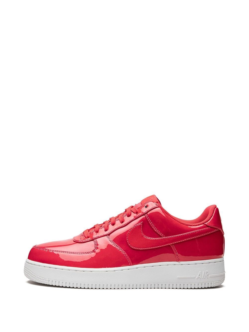 Nike Air Force 1 07 LV8 Triple Gym Red White PATENT Leather Carbon