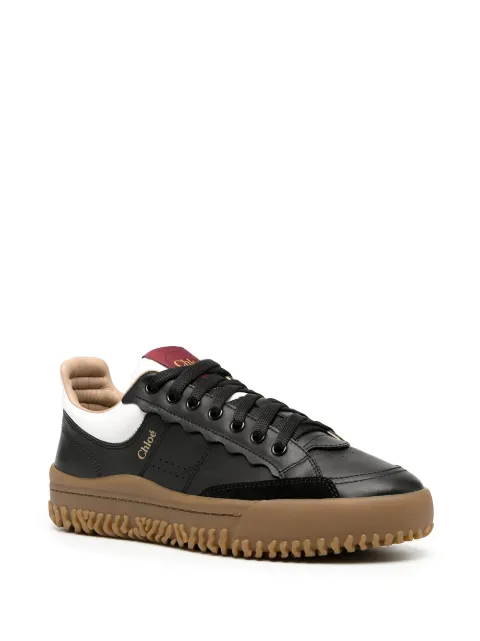 chloe franckie leather sneakers
