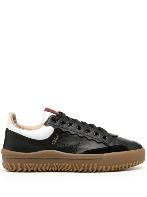 chloe franckie leather sneakers