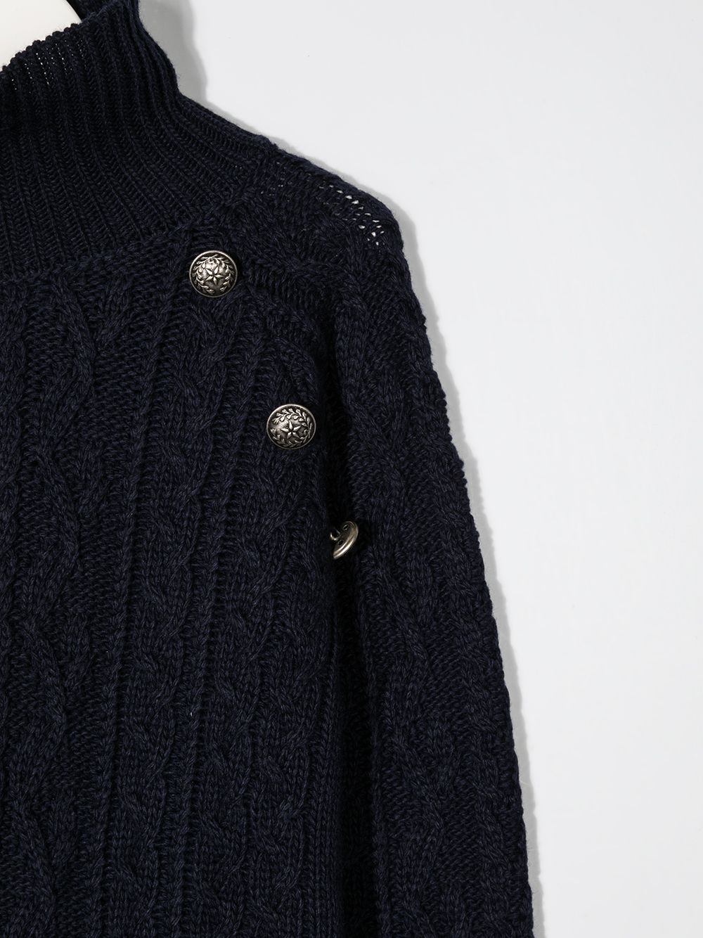 Shop Dondup Asymmetric Cable-knit Jumper In Blue