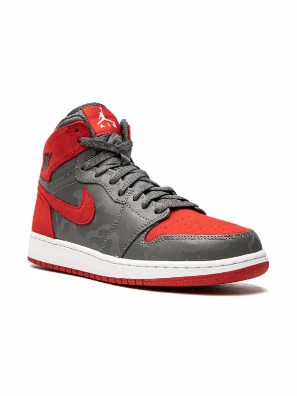 red and black camo jordans