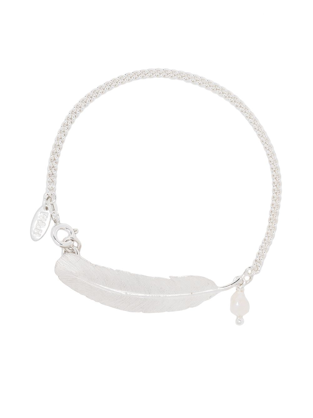 Wouters & Hendrix Voyages Naturalistes Pearl Feather Bracelet In Silver