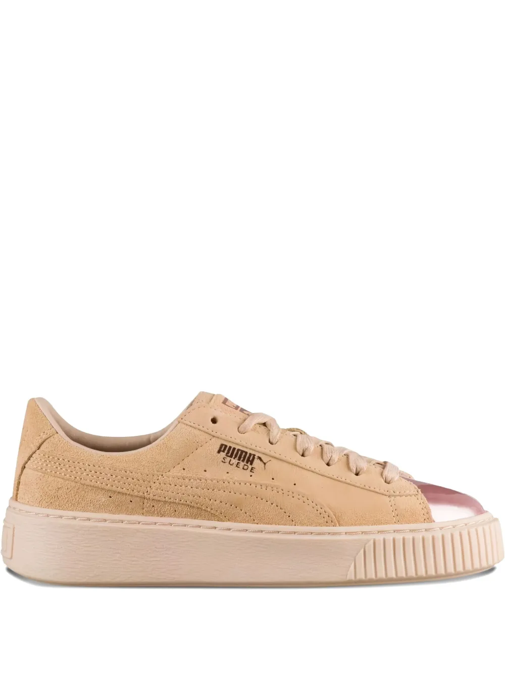 PUMA Suède sneakers met plateauzool Beige