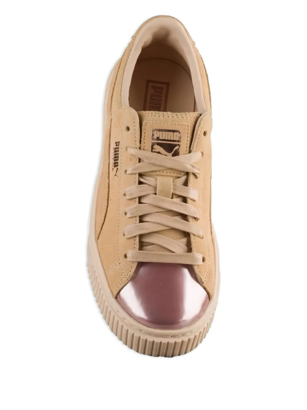 PUMA Suède sneakers met plateauzool Beige