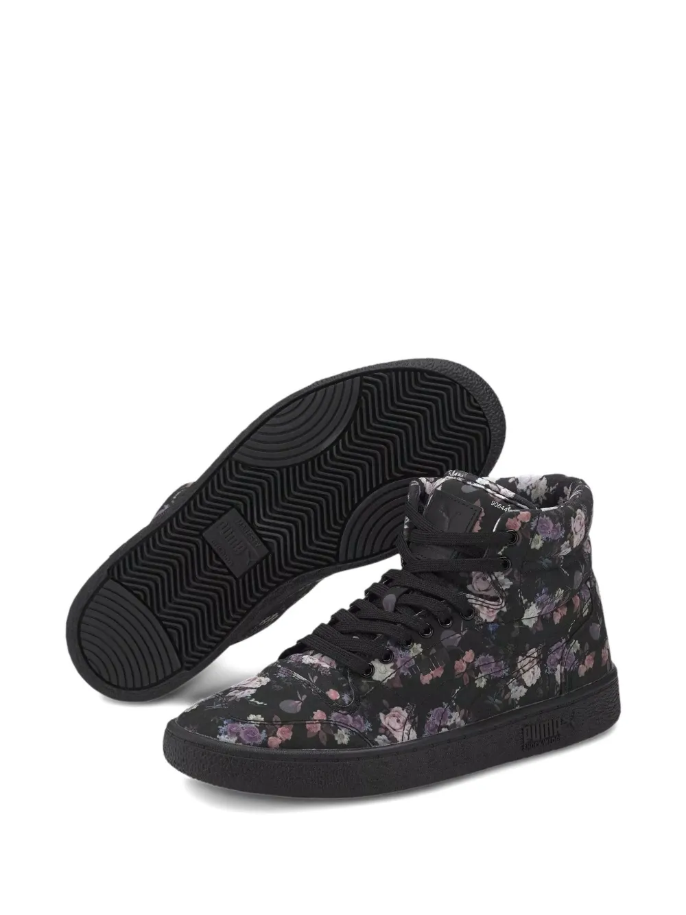 PUMA Sneakers met bloemenprint - Zwart