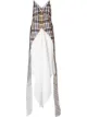 Image 1 of Burberry check panel plissé dress