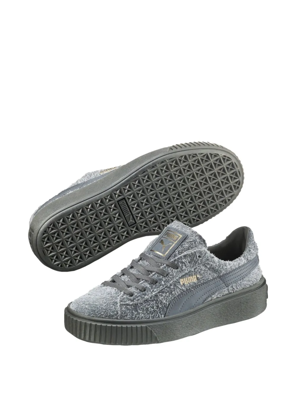 PUMA Elemental suède sneakers met plateauzool Grijs