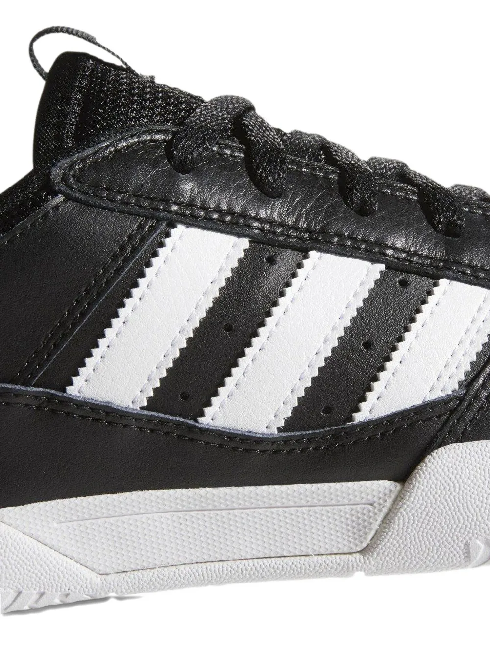 Adidas Originals Leather Striped-detail Sneakers In Black