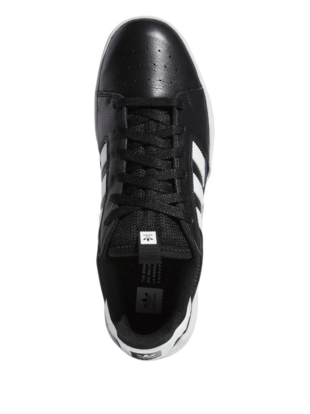 Adidas Originals Leather Striped-detail Sneakers In Black