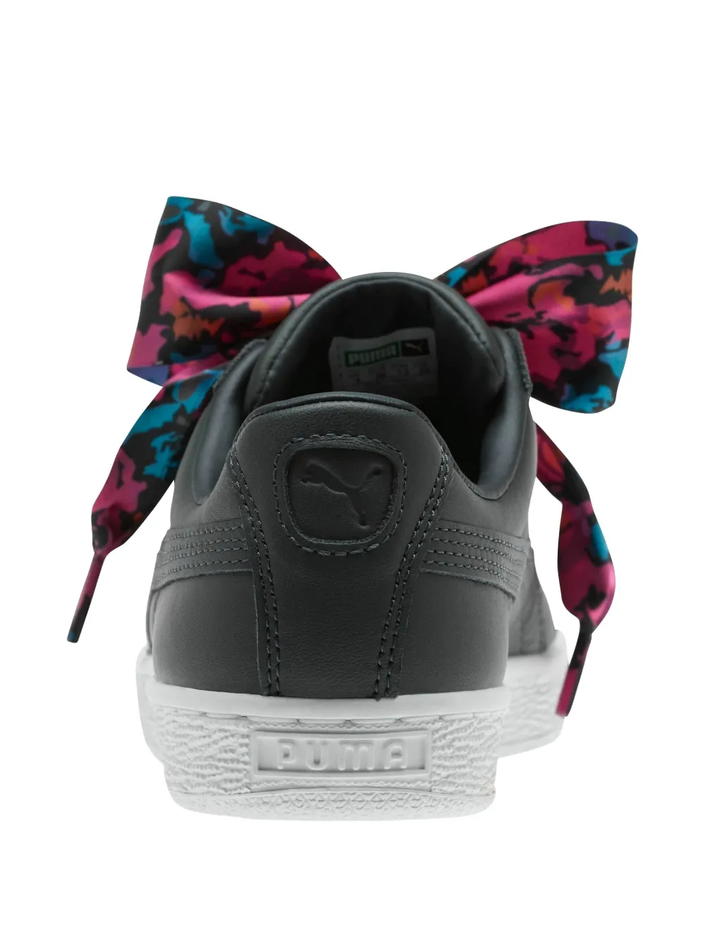 Puma Satin-bow Leather Sneakers In Animal Print