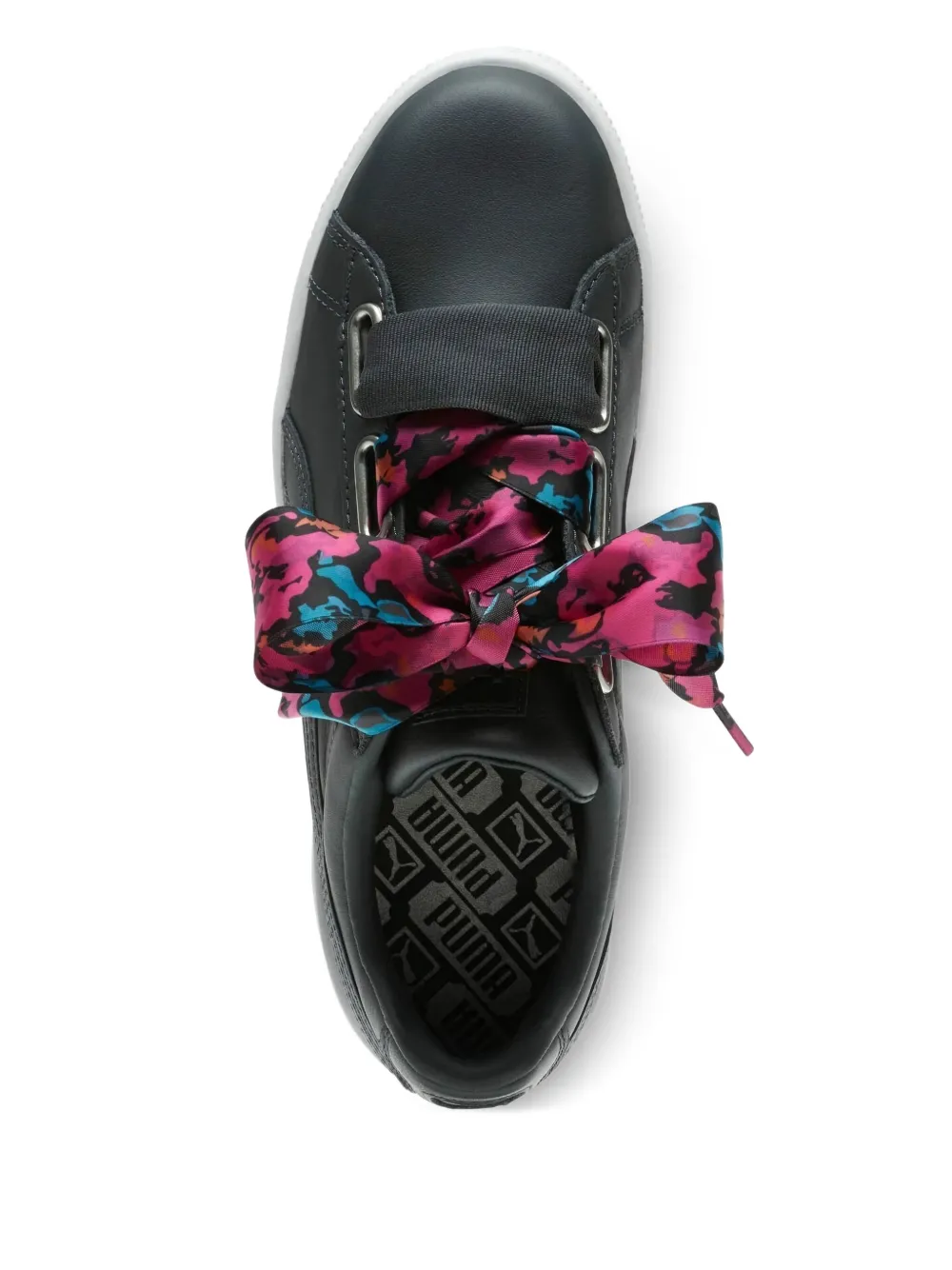 PUMA Leren sneakers met satijnen strik Zwart