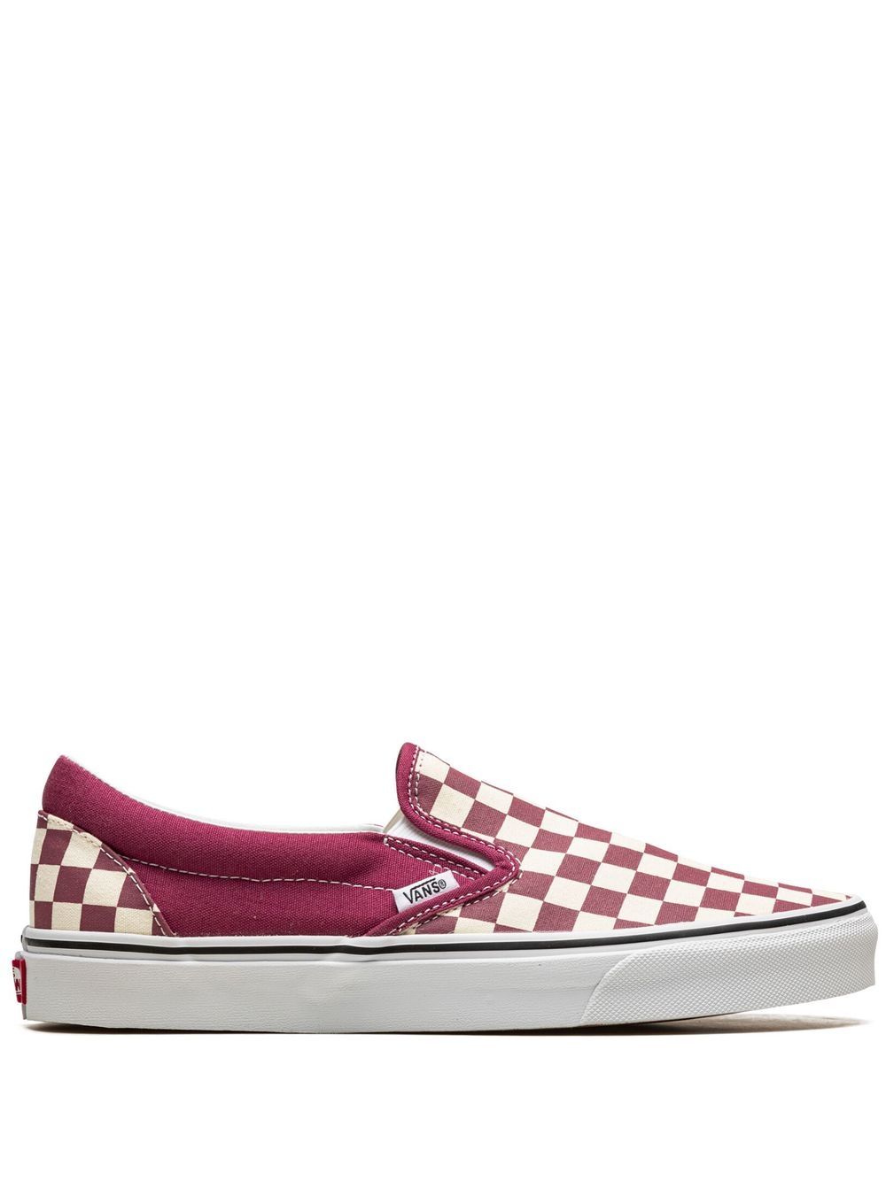 Shop Vans Classic Slip On Checkerboard Low-top Sneakers In Pink