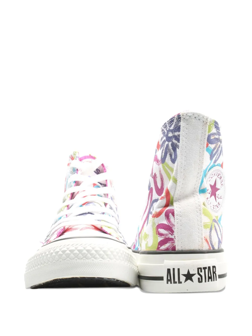 Converse Floral-print Sneakers In White