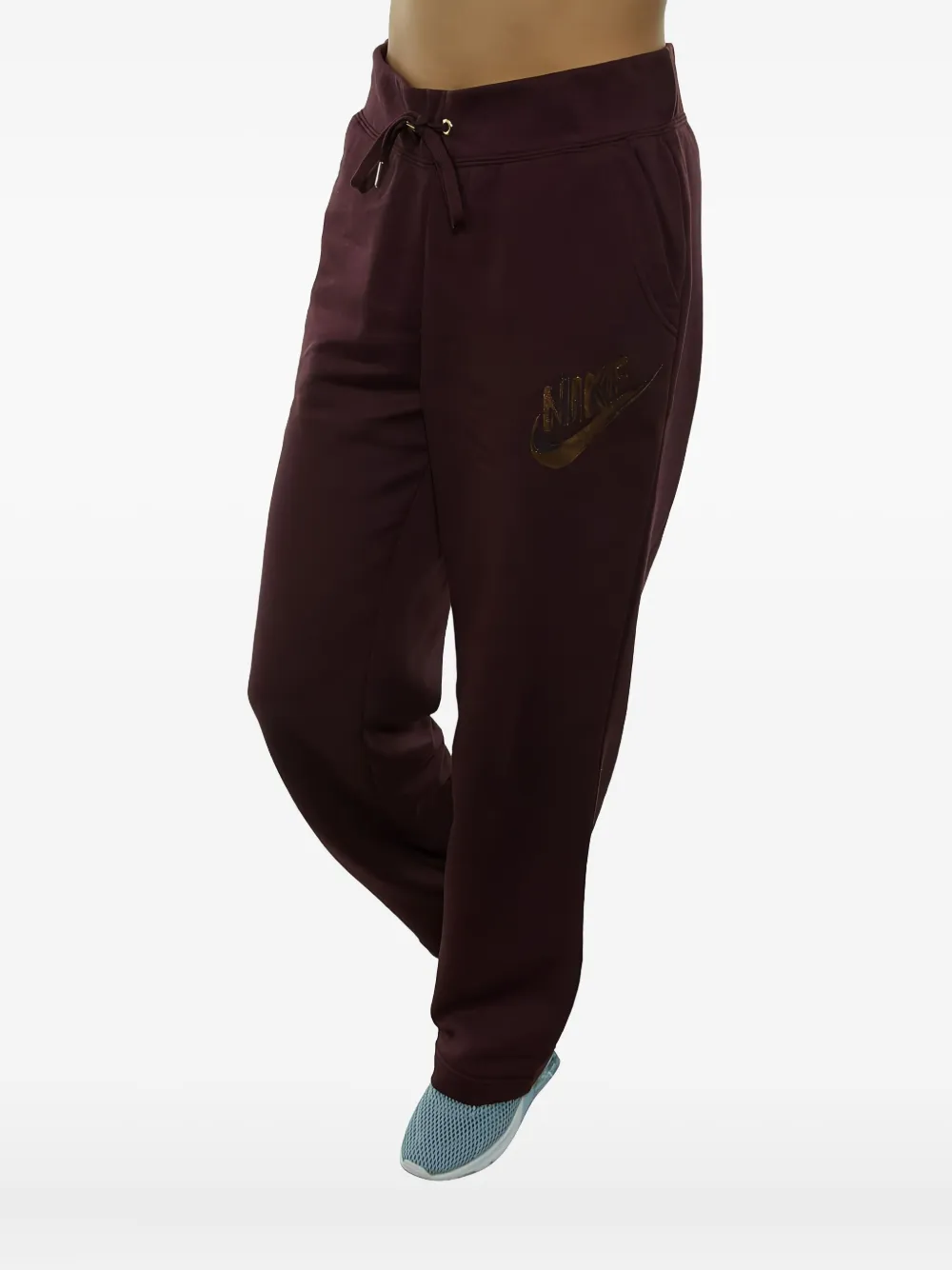 Nike Metallic-logo Track Pants In Brown