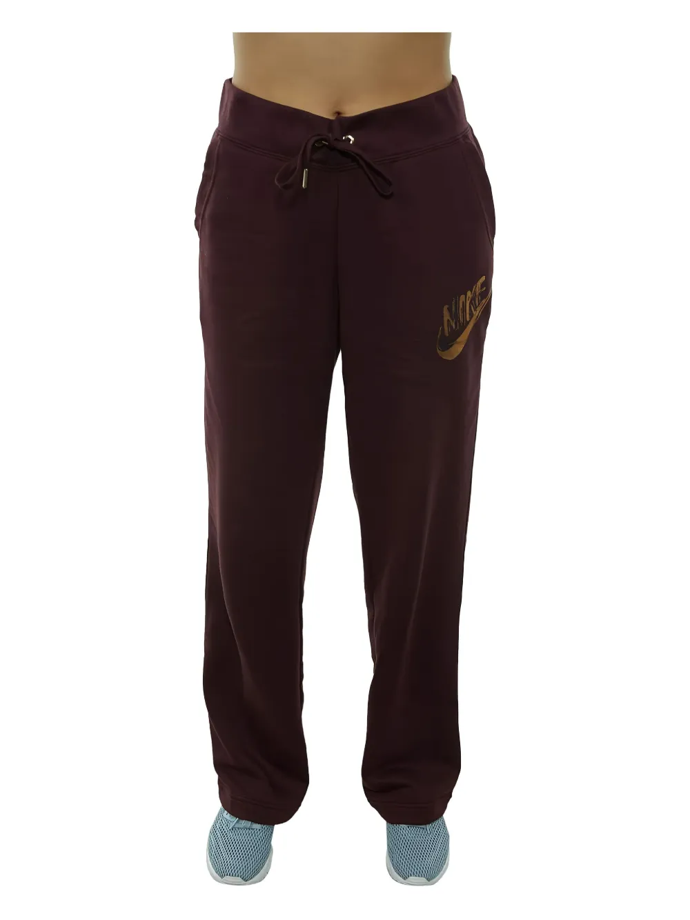 Nike Metallic-logo Track Pants In Brown