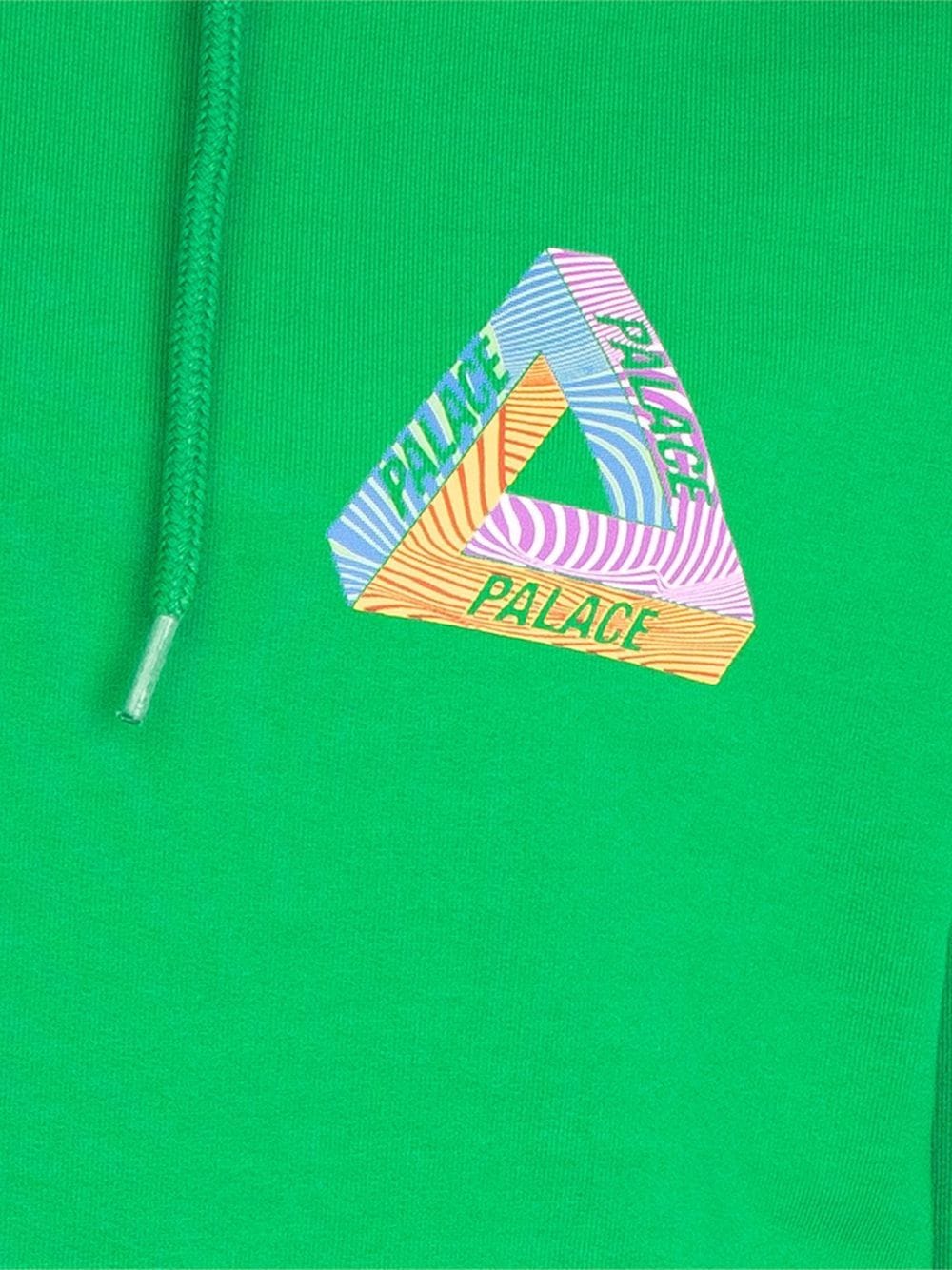 Shop Palace Tri-tex Logo-print Hoodie In Green