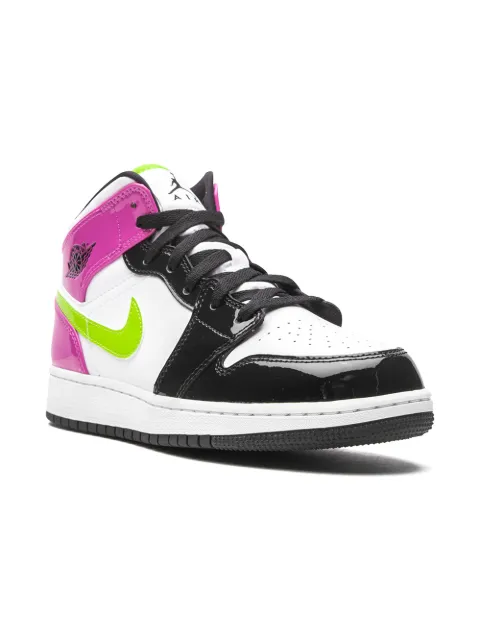 Jordan Kids Jordan 1 Mid "Pink/Black/White" sneakers