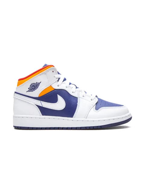 Jordan Kids Air Jordan 1 Mid "White Deep Royal Blue" sneakers