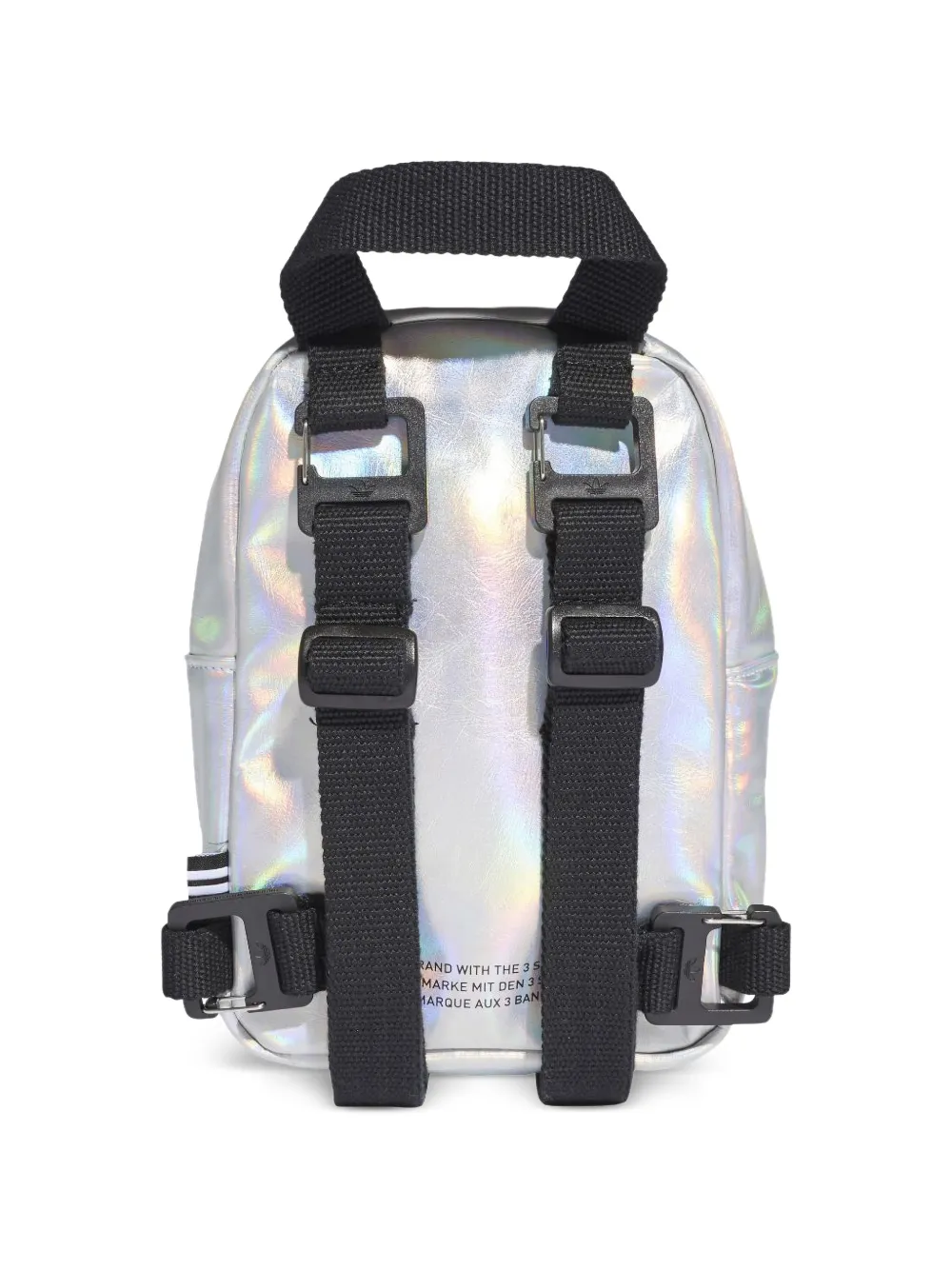 adidas iridescent-effect logo-print backpack Zilver