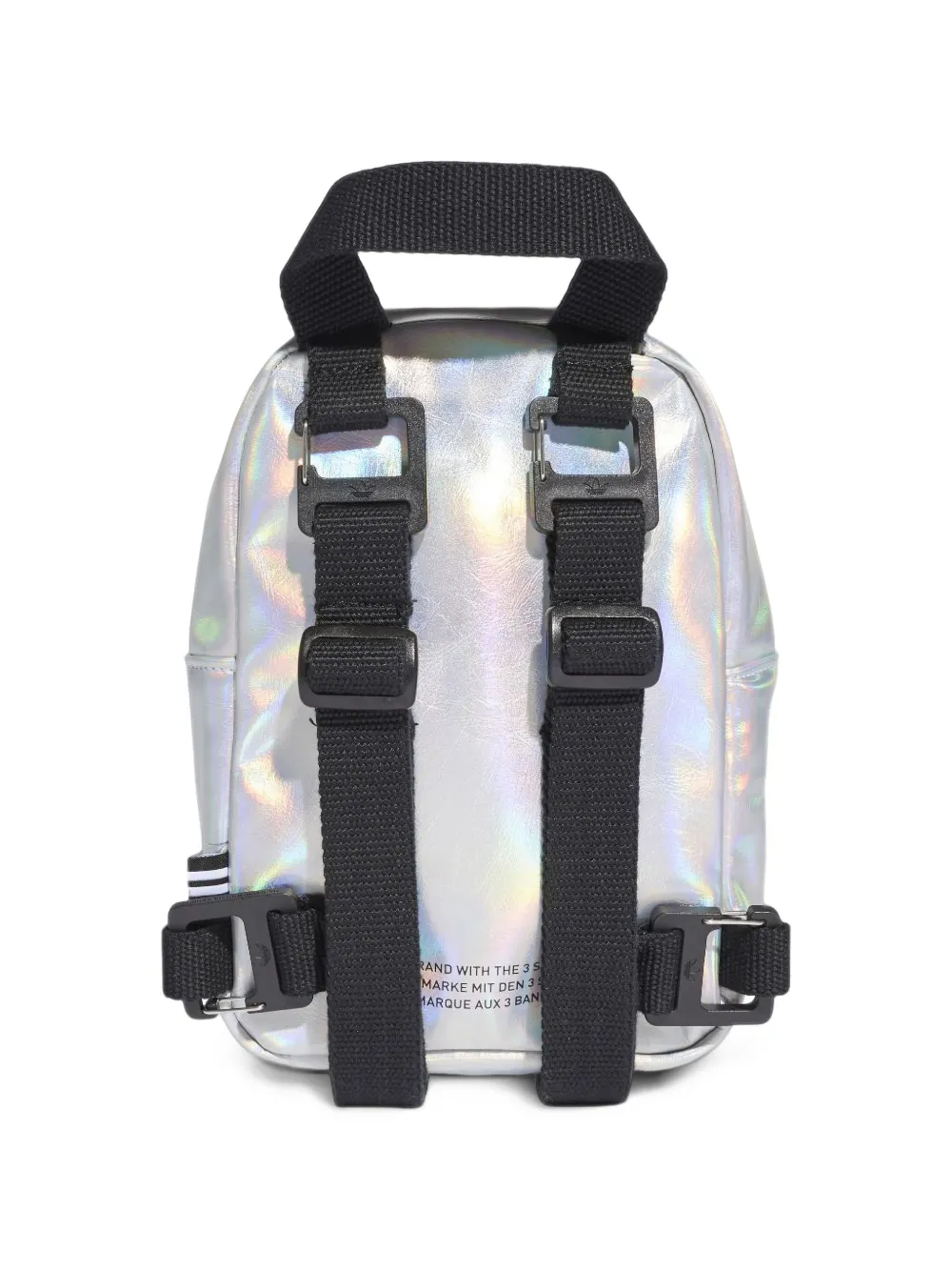 adidas iridescent-effect logo-print backpack Zilver