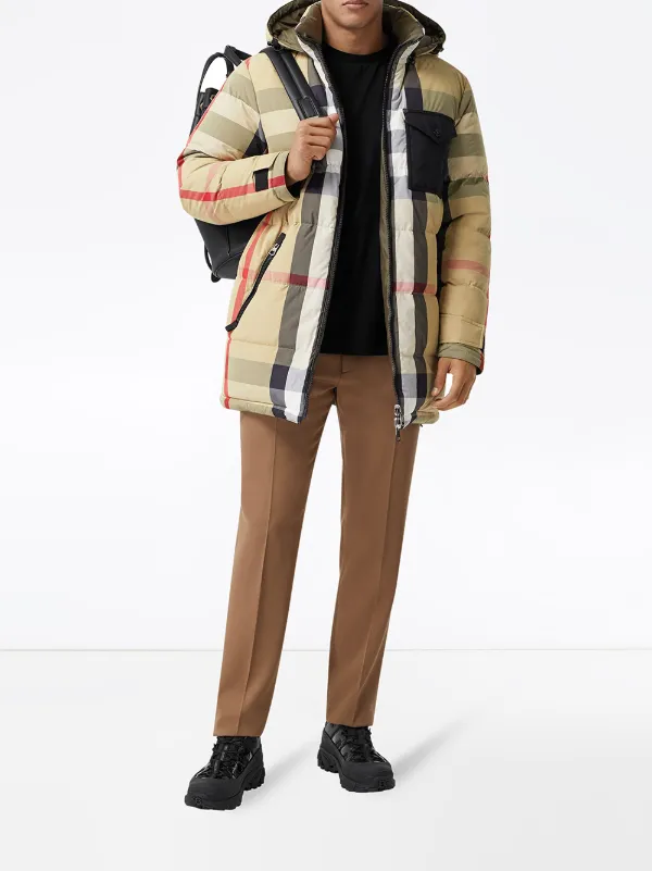 checked puffer jacket