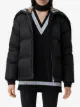Burberry check fleece-lined puffer jacket