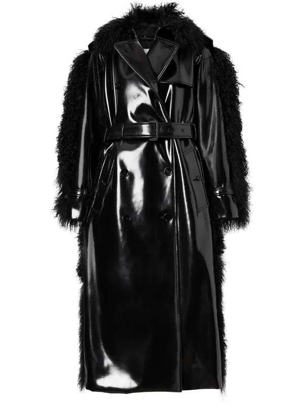white vinyl trench coat