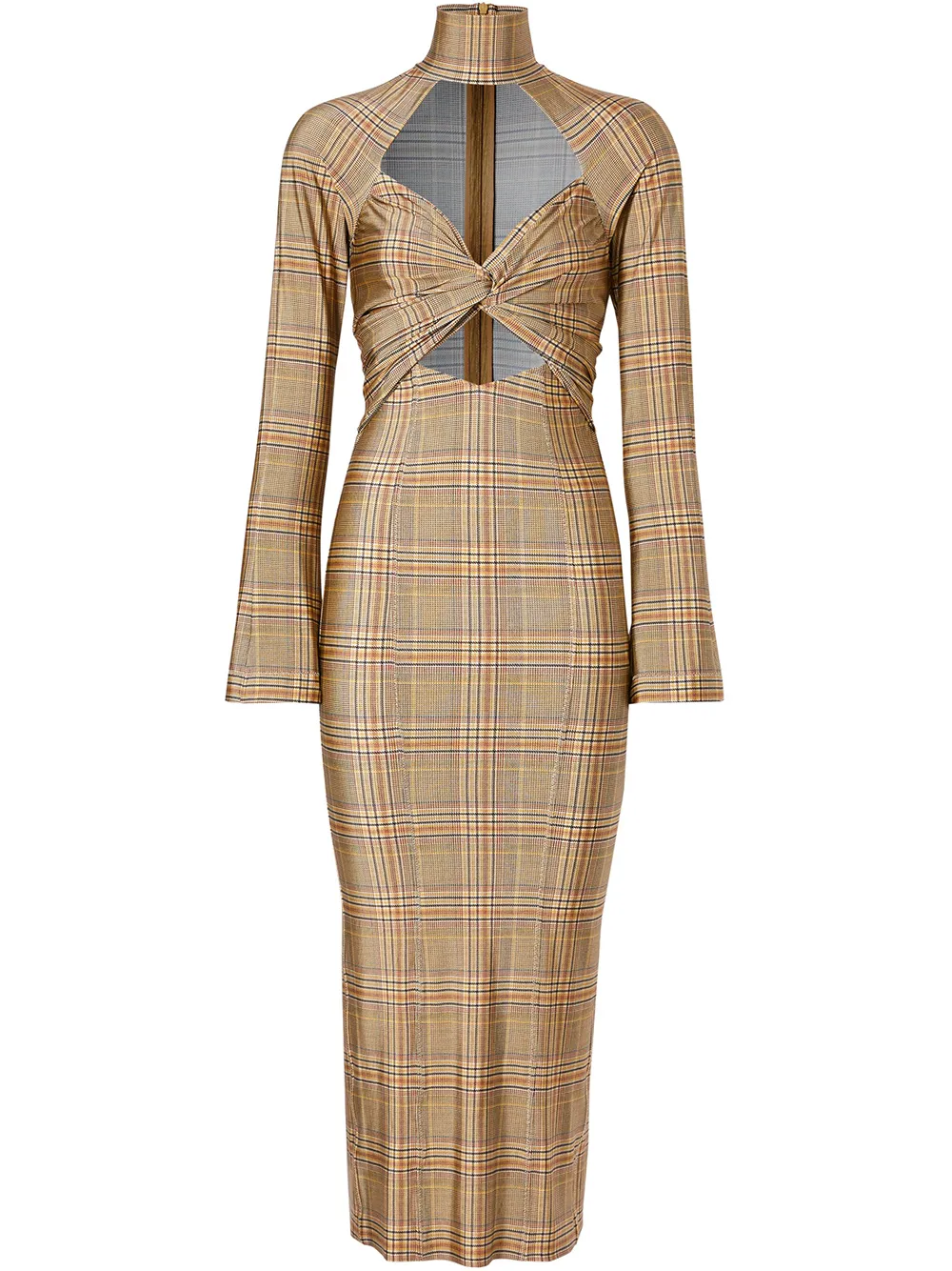 Image 1 of Burberry cut-out checked midi dress