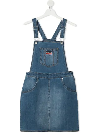 blue denim dungaree dress