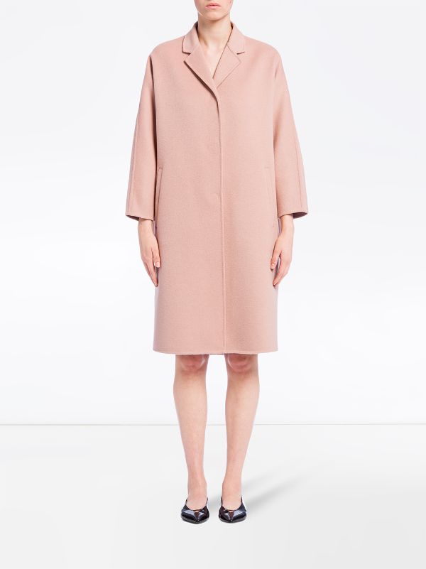 Prada pink single-breasted coat for women | P692NLS2111CRU at 