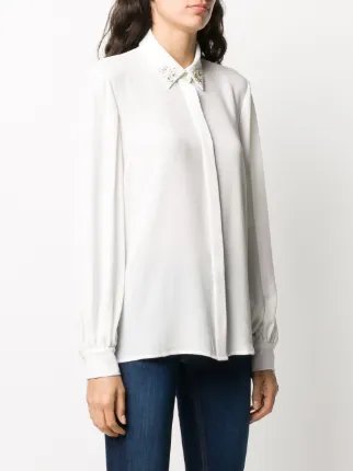 embellished-collar long sleeved shirt展示图