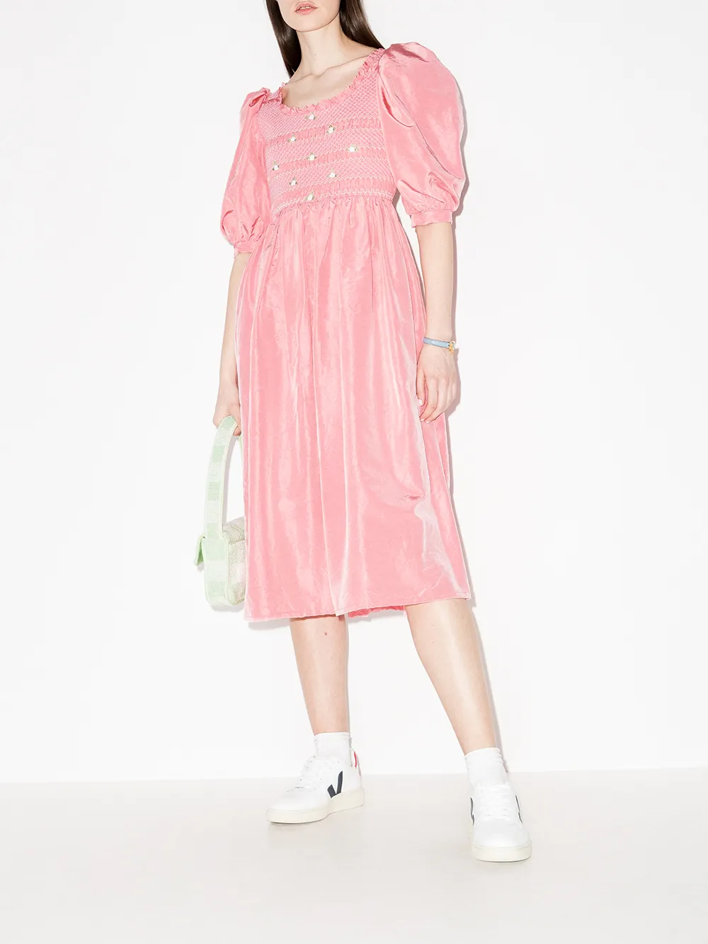 Miu Miu Midi-jurk met pofmouwen - Roze