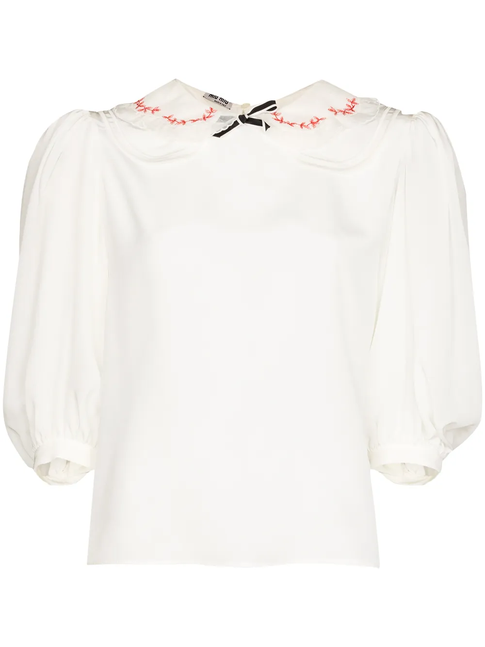 Immagine 1 di Miu Miu Blusa con ricamo