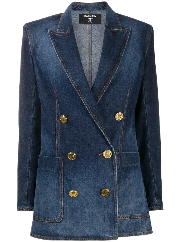 balmain denim blazer