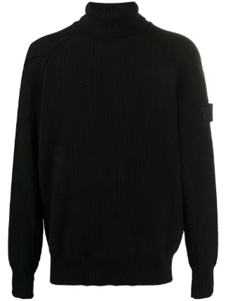 Shop Stone Island ribbed knit jumper 